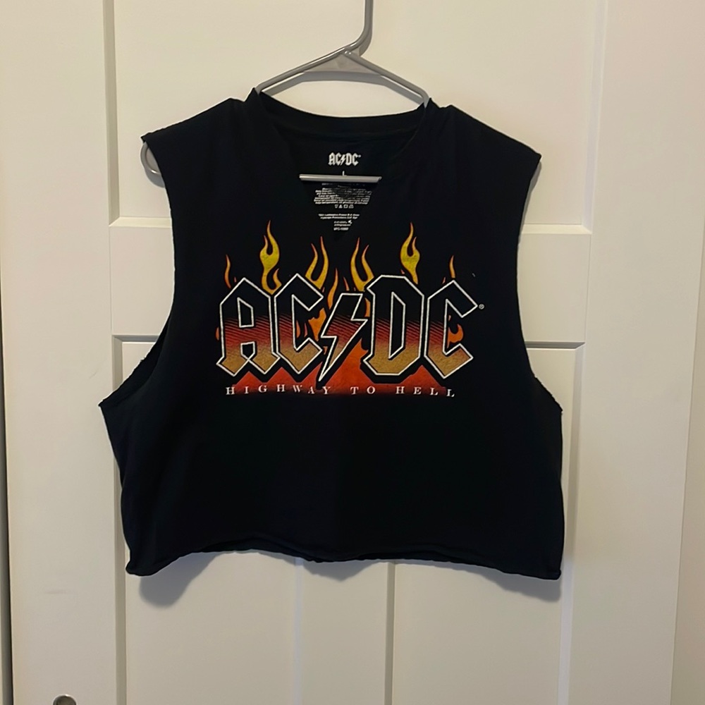 AC DC cropped tank